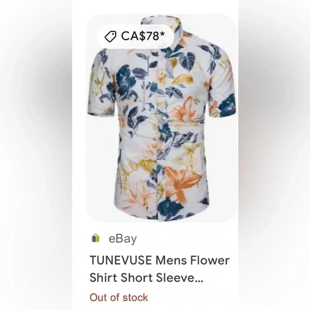 TUNEVUSE floral cotton short sleeve summer  shirt,hawaiien vibe,resortwear NEW!